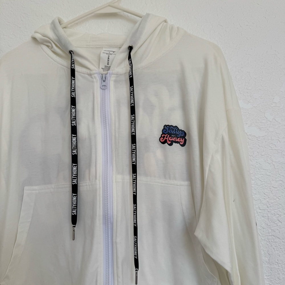 White Salty Honey Patriotic Zip-Up Hoodie - Picture 5 of 10